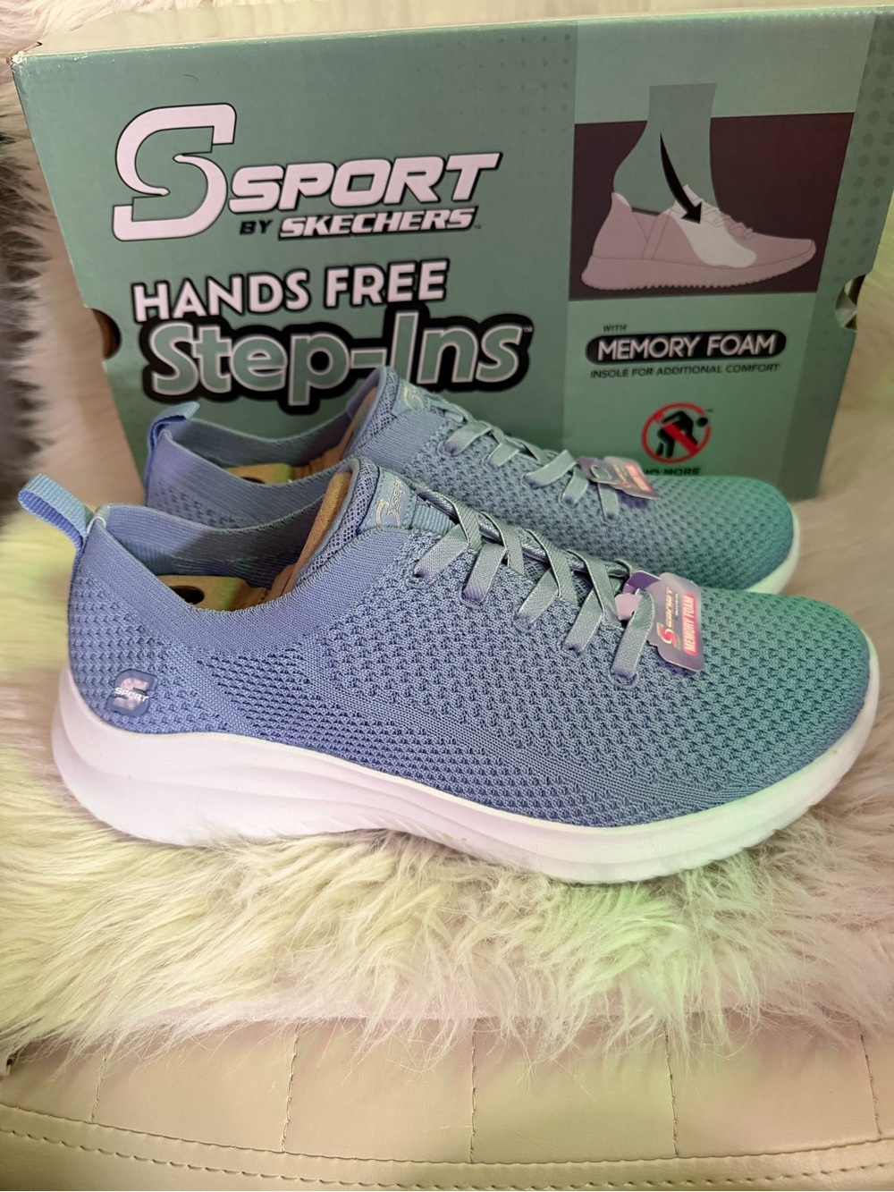 Brand New Skechers S Sport Step In Sneakers Blue